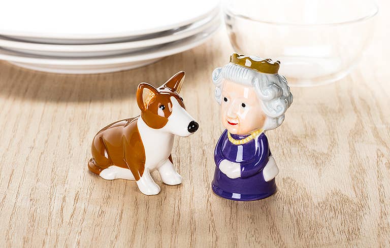 Abbott - Queen and Corgi Salt & Pepper-3.5"H