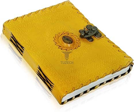 Tuzech Leather - Handmade 7x5 Leather Journal – Vintage Travel Writing Diary: Ocean Blue
