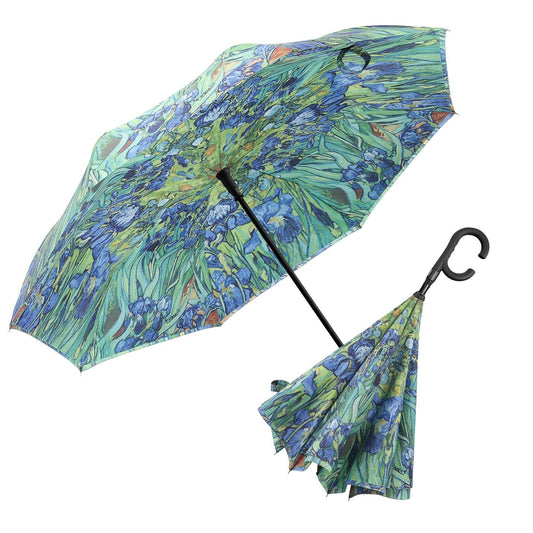 RainCaper - Van Gogh Irises Reverse Inverted Umbrella – Hands-Free