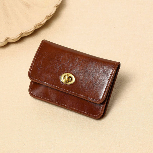 Dipped Shop - Vintage Solid Color Card Cases Wallets DP25C652: Dark Brown