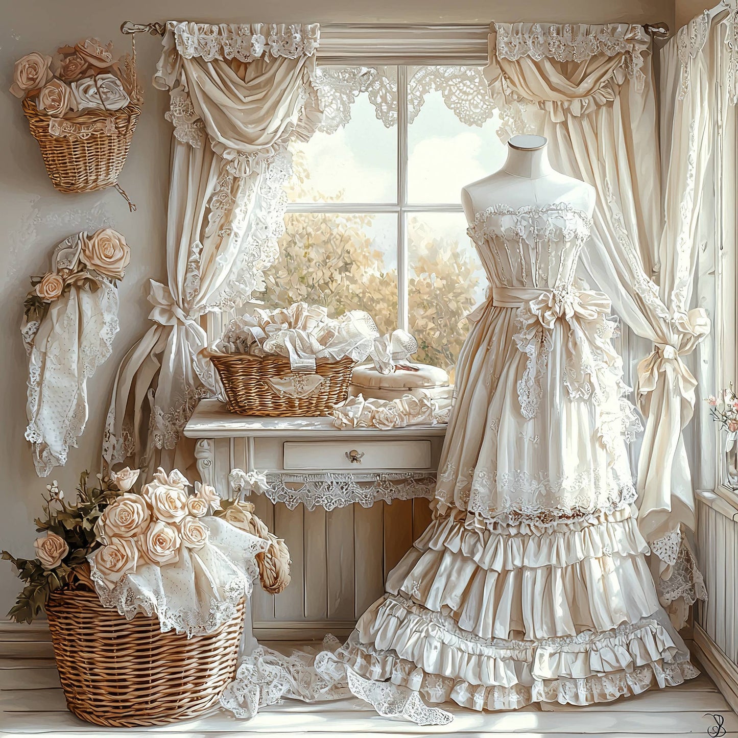 MOMENTS IN THYME - Victorian Bridal Cards: Irish Rose Doily