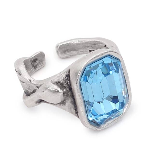 Chanour - Handmade Blue Crystal Brass Ring - 6931