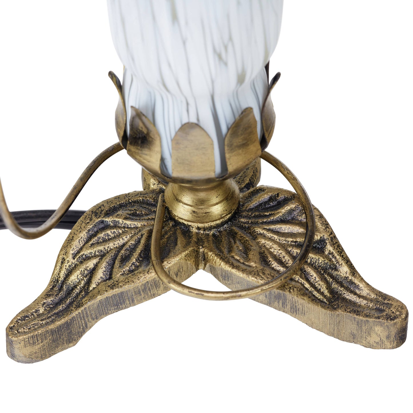 River of Goods - 9"H Blue & White Handpainted Glass Dragonfly Lily Lamp