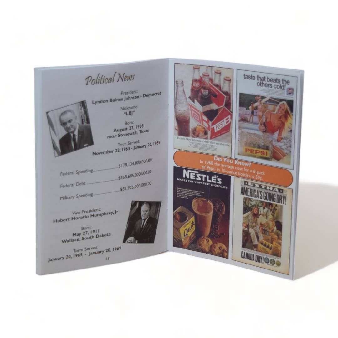3 Oak Publishing / Back In The Day - 1968 Back In The Day Greeting Card / Booklet (envelope inclu