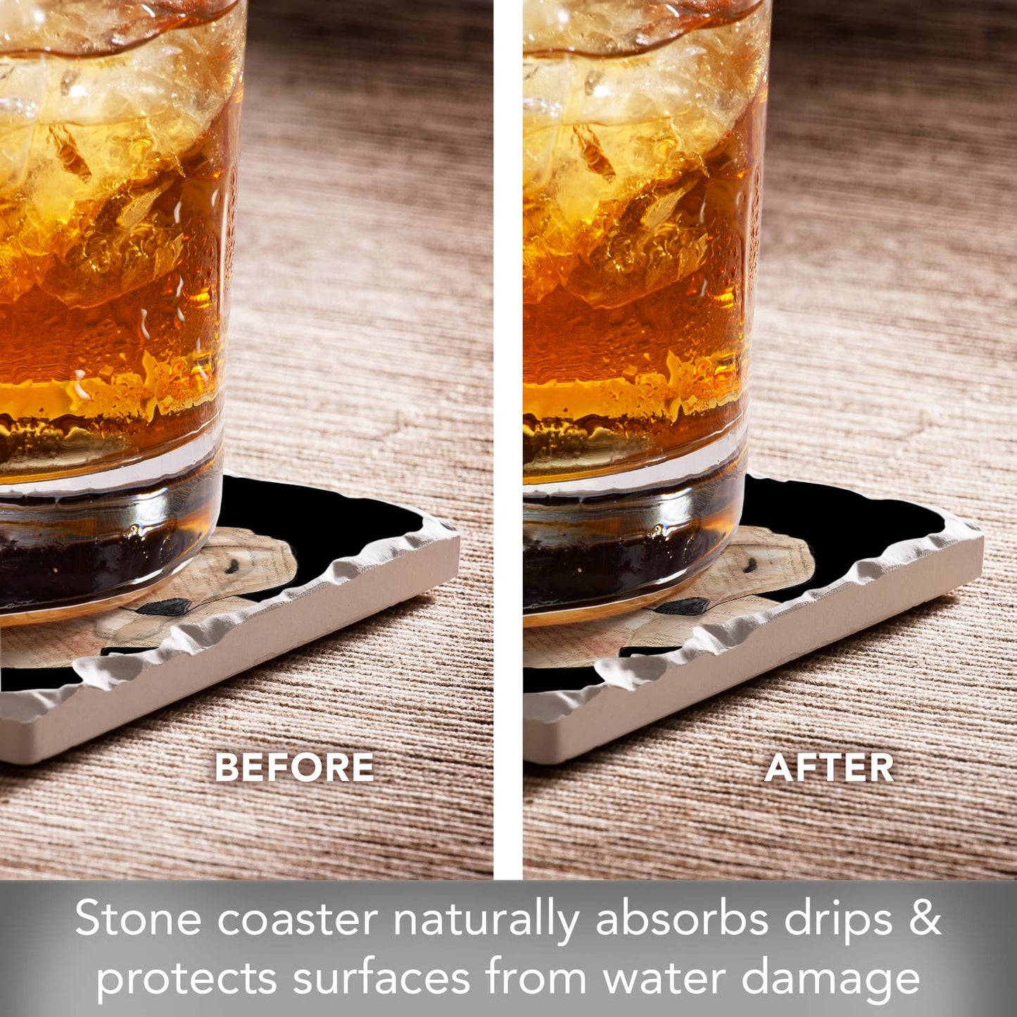 CounterArt/Highland Home/Thirstystone - Unattended Single Absorbent Stone Tumbled Tile Coaster
