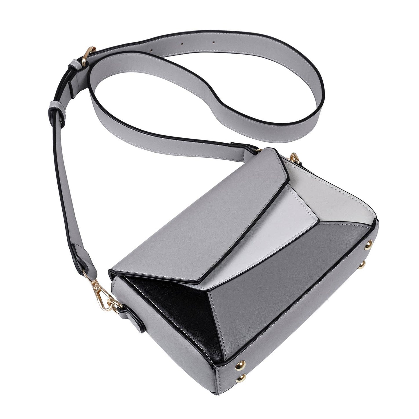 Mellow World - Sylvie Tonal Structured Flap Crossbody: Multi Black
