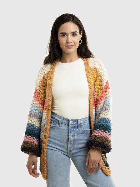 SAACHI - Rainbow Knitted Cardigan