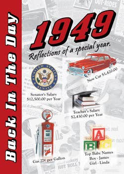 3 Oak Publishing / Back In The Day - 1949 Back In The Day Greeting Card / Booklet (envelope inclu
