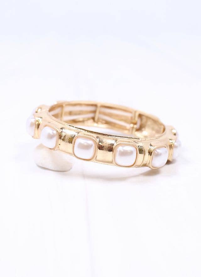 Caroline Hill - Mirren Bracelet with Pearls GOLD: Default