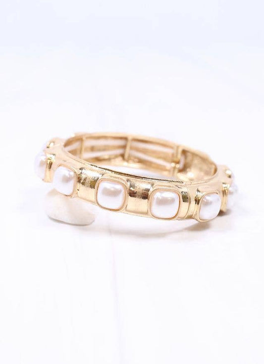 Caroline Hill - Mirren Bracelet with Pearls GOLD: Default