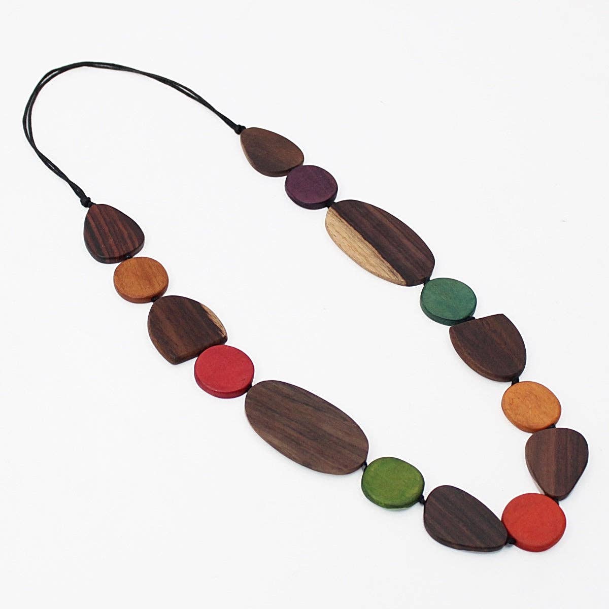 Sylca Designs - Wood Multi Color Noel Necklace