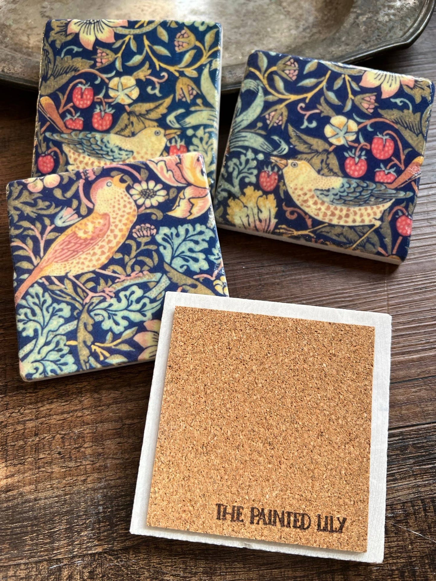 The Painted Lily - Hearth and Home stone coasters - case of four