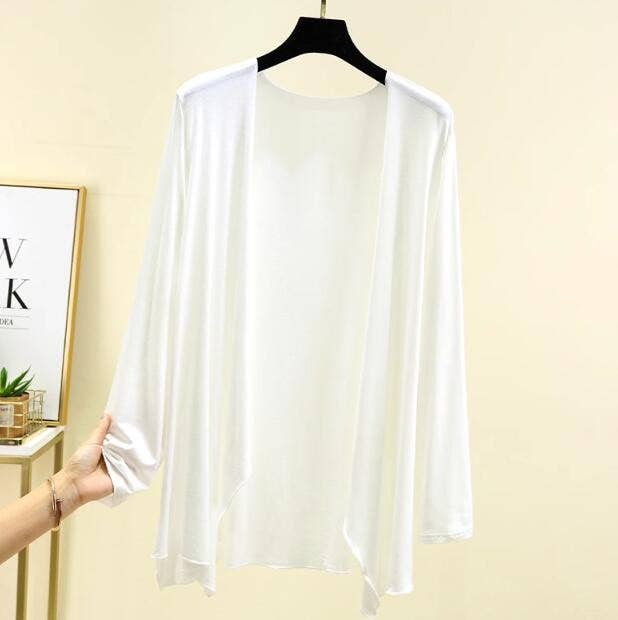 Hope & Sunshine - Modal Long Sleeve Cardigan For Women: Beige / XL