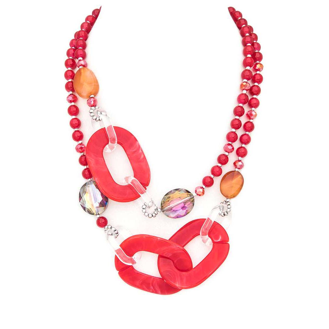 Artini Accessories - Mix Stone Layer Statement Necklace: Black