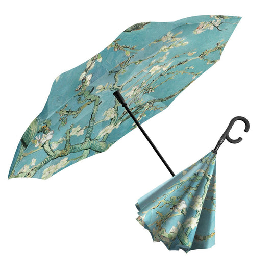 RainCaper - Van Gogh Almond Blossom Reverse Inverted Umbrella – Windproof, Hands-Free