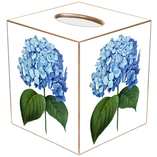 Marye-Kelley - TB6140-Niko Blue Hydrangea Tissue Box: Paper Mache