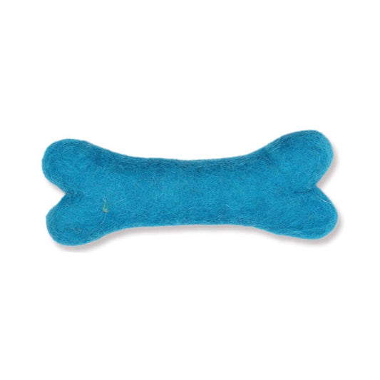 Ethical Global - Eco Wool Dog Bones/Toys: Fun Colors (Fair Trade): Blue / Small