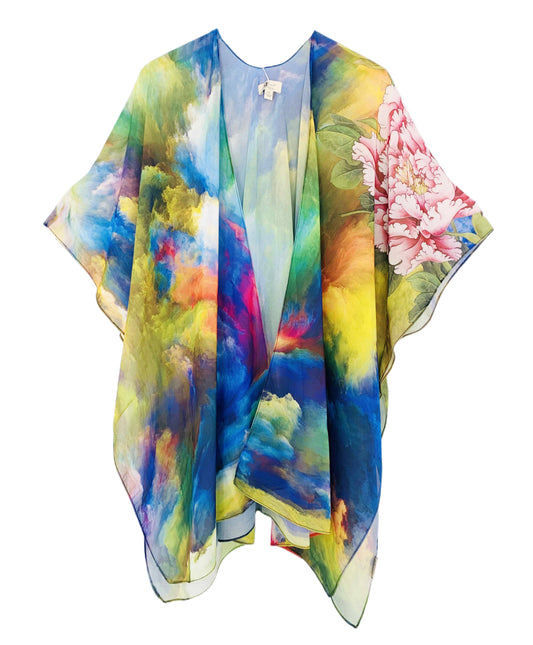 JC Sunny Fashion - JC071005 Pink Peony In The Sea of Clouds Kimono