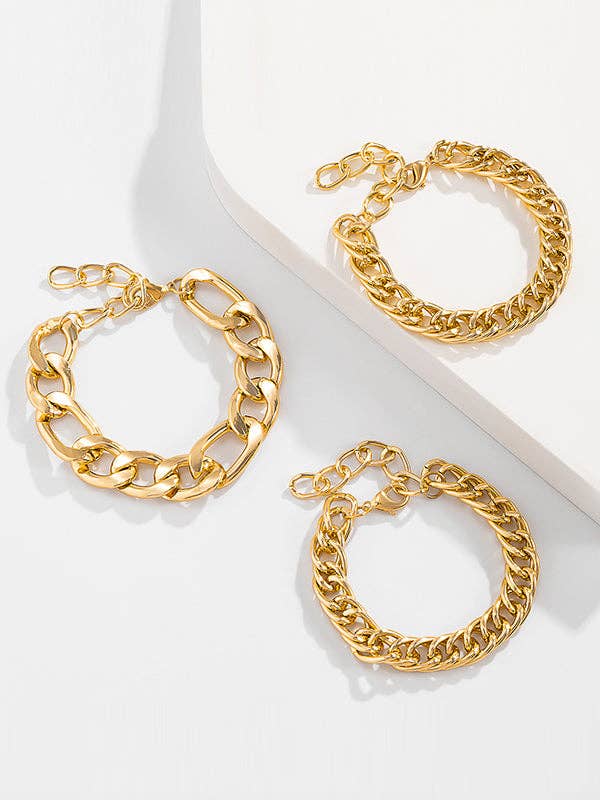 Elanora - Original Creation Chains Hollow Bracelet Accessories: GOLD / One_size