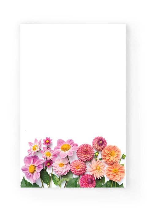 Bottle Branch - Large Note Pad ~ Dahlias
