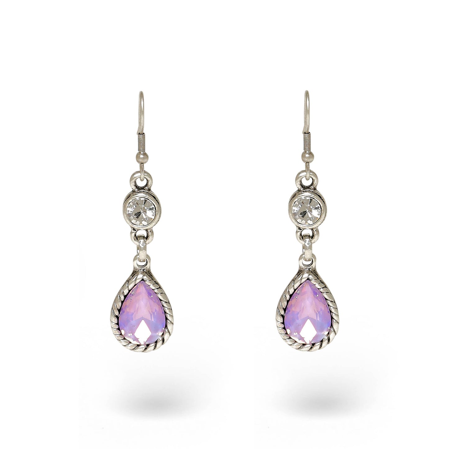 Chanour - Handmade Pewter Earrings With Pink Opal - 1957Pink