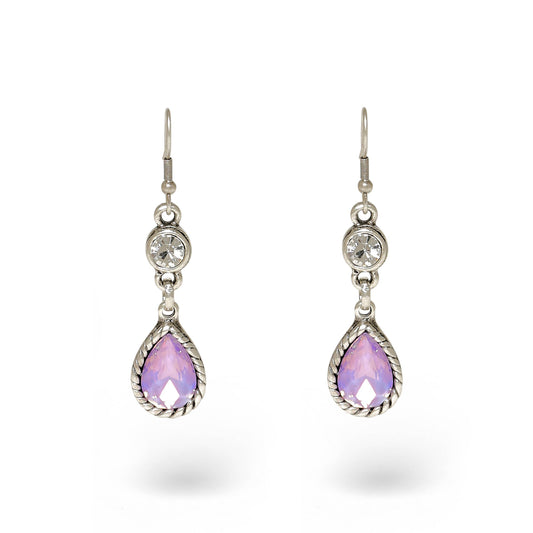 Chanour - Handmade Pewter Earrings With Pink Opal - 1957Pink