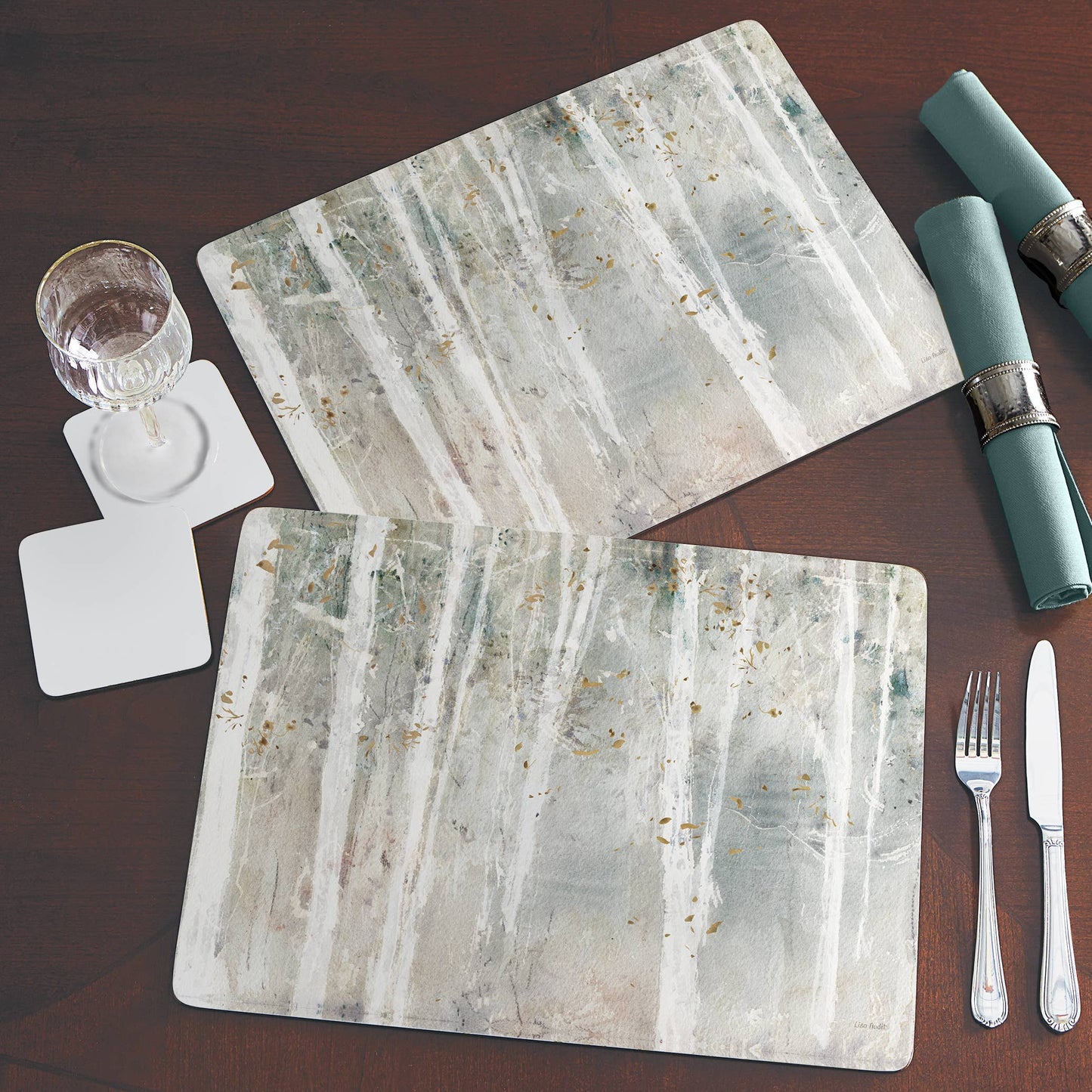 CounterArt/Highland Home/Thirstystone/CoasterStone - Cala Home Woodland Walk Decorative Hardboard Placemats