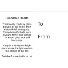 Load image into Gallery viewer, Sienna Glass - 8cm Friendship Heart - Blue