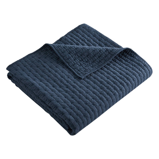 Levtex Home - Cross Stitch Quilted Throw: Navy