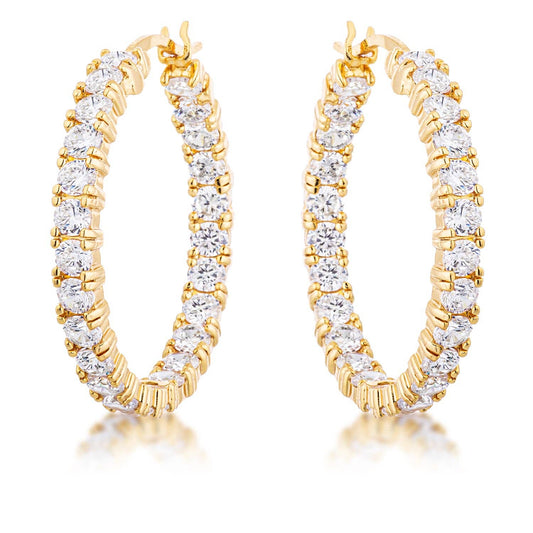 JGoodin - 18k Gold Plated Eternity Hoop Earrings
