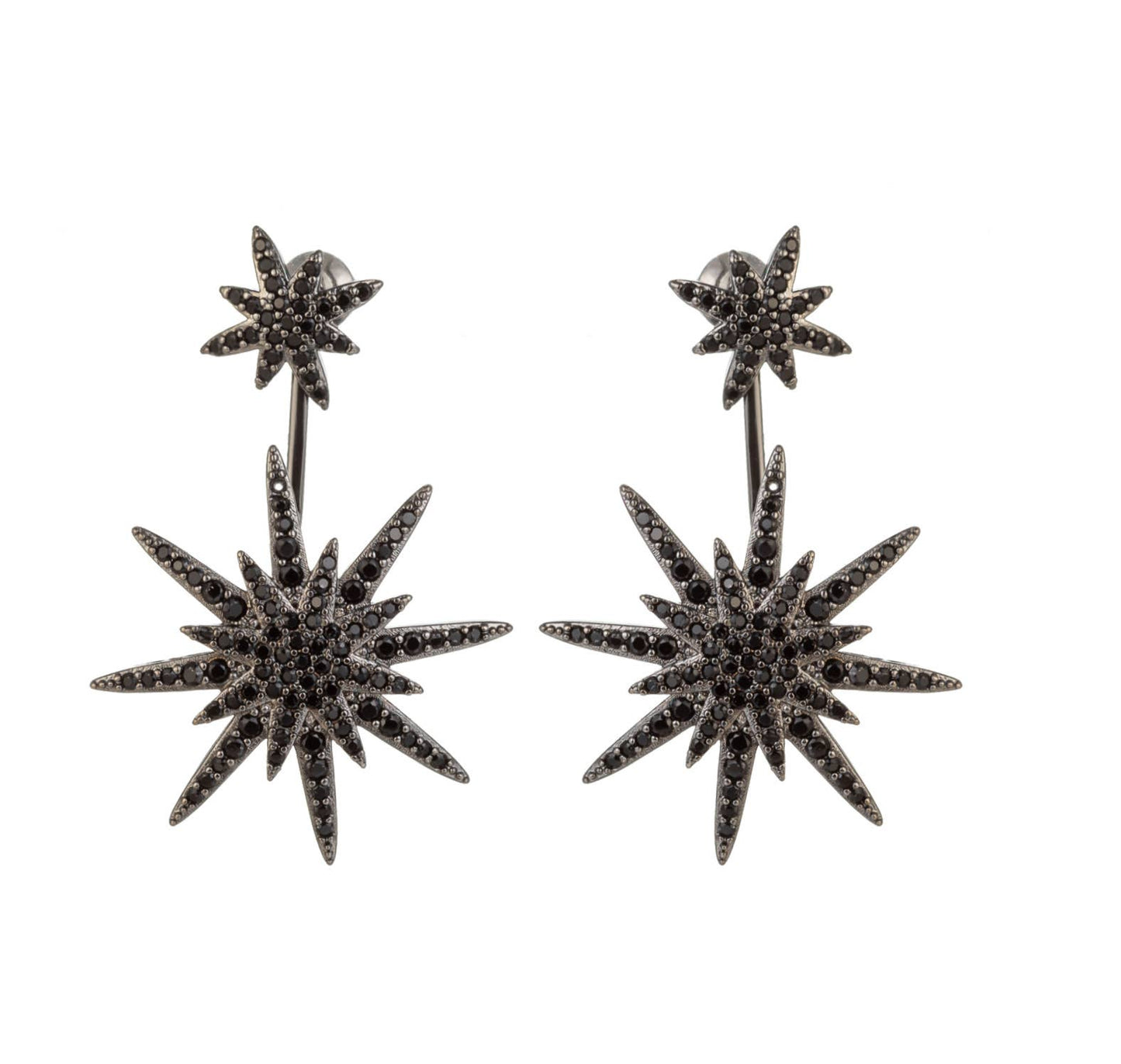 Eye Candy Los Angeles - North Star Earrings - Gold Brass with Drop Design: Yellow Gold