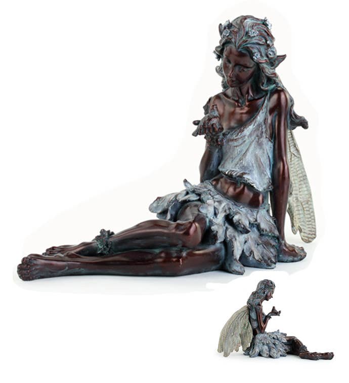 Napco - Figurine, Fairy Holding Bird  Item #13458