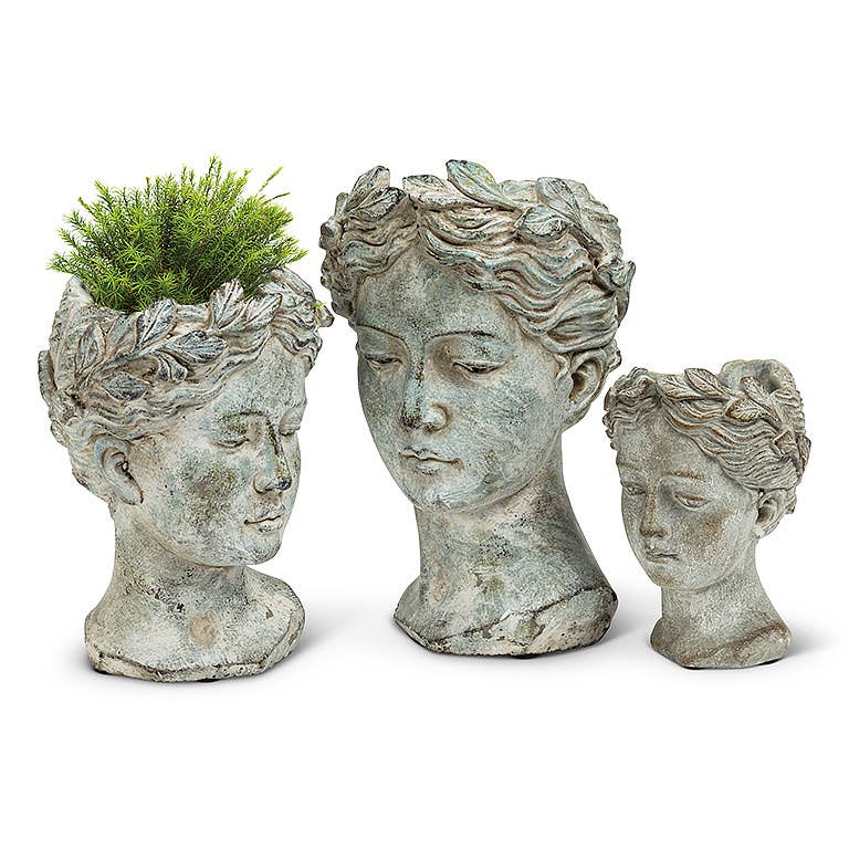 Abbott - Large Woman Head Planter - 10"H