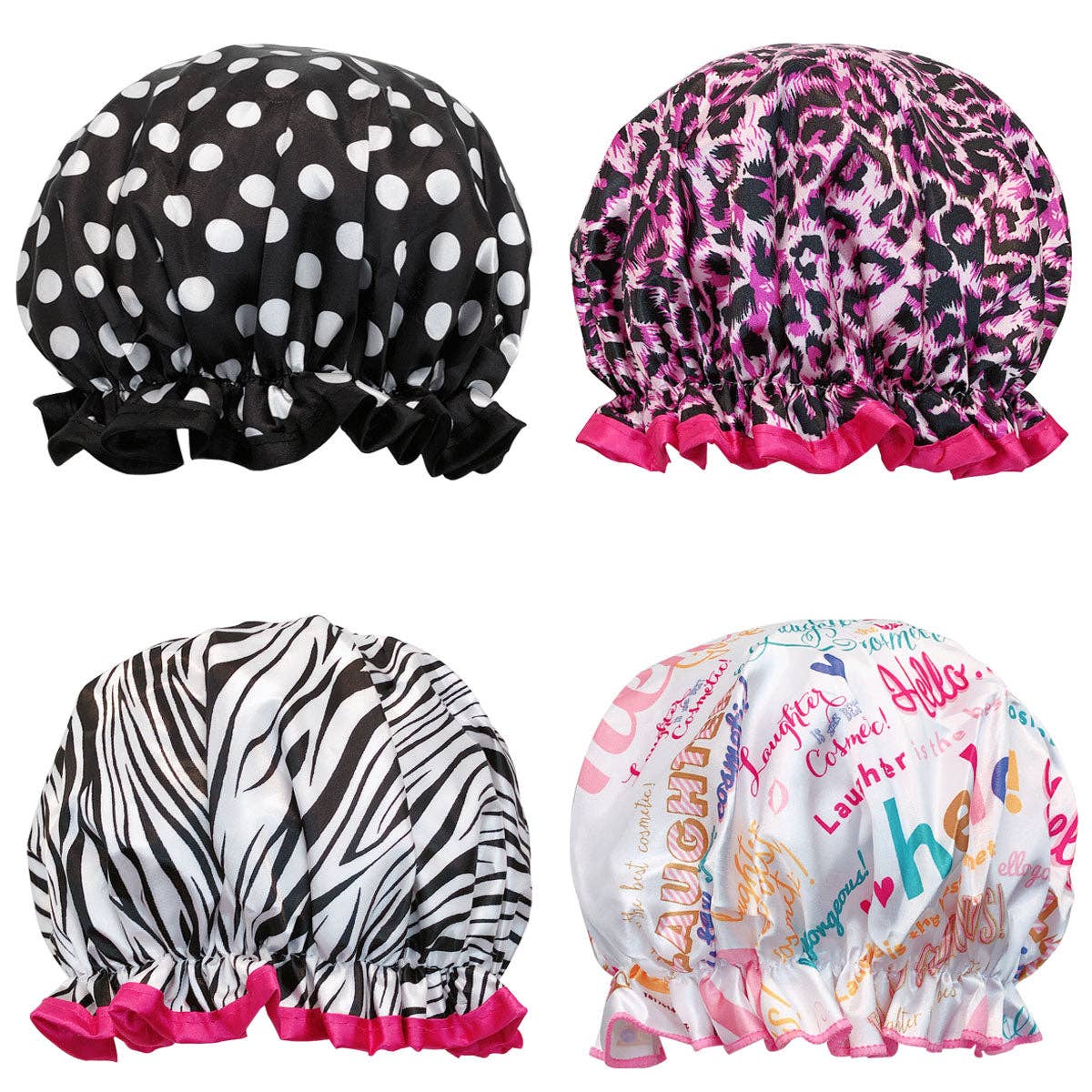 Wrapables.com - Wrapables  Double Layer Waterproof Shower Caps (Set of 4): Majestic Floral