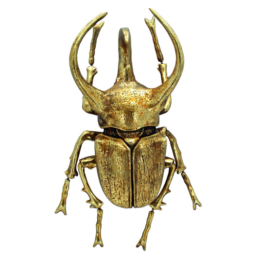 Modern World by Contrast Inc. - Gold Leafed Rhino Beetle Wall Decor