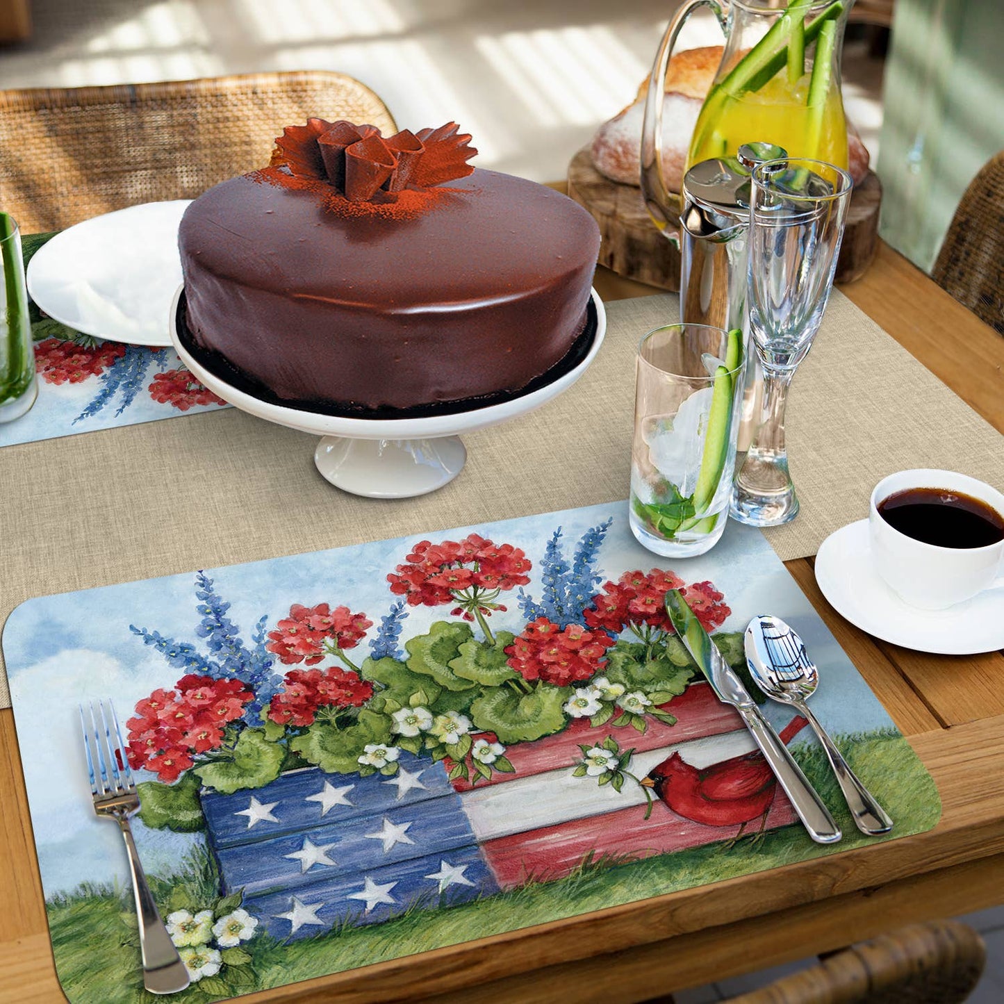 CounterArt/Highland Home/Thirstystone - Geranium Box Reversible Rectangular Plastic Placemat