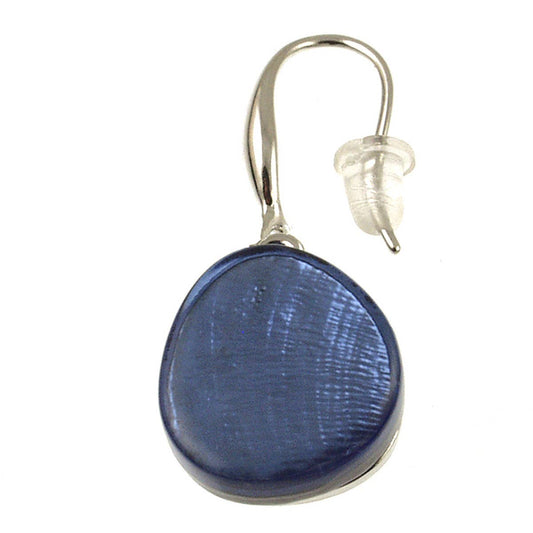 Origin Jewelry - Shoreline Serenade | Oval Resin & Shell Earrings in 5 Colors: Dark Blue