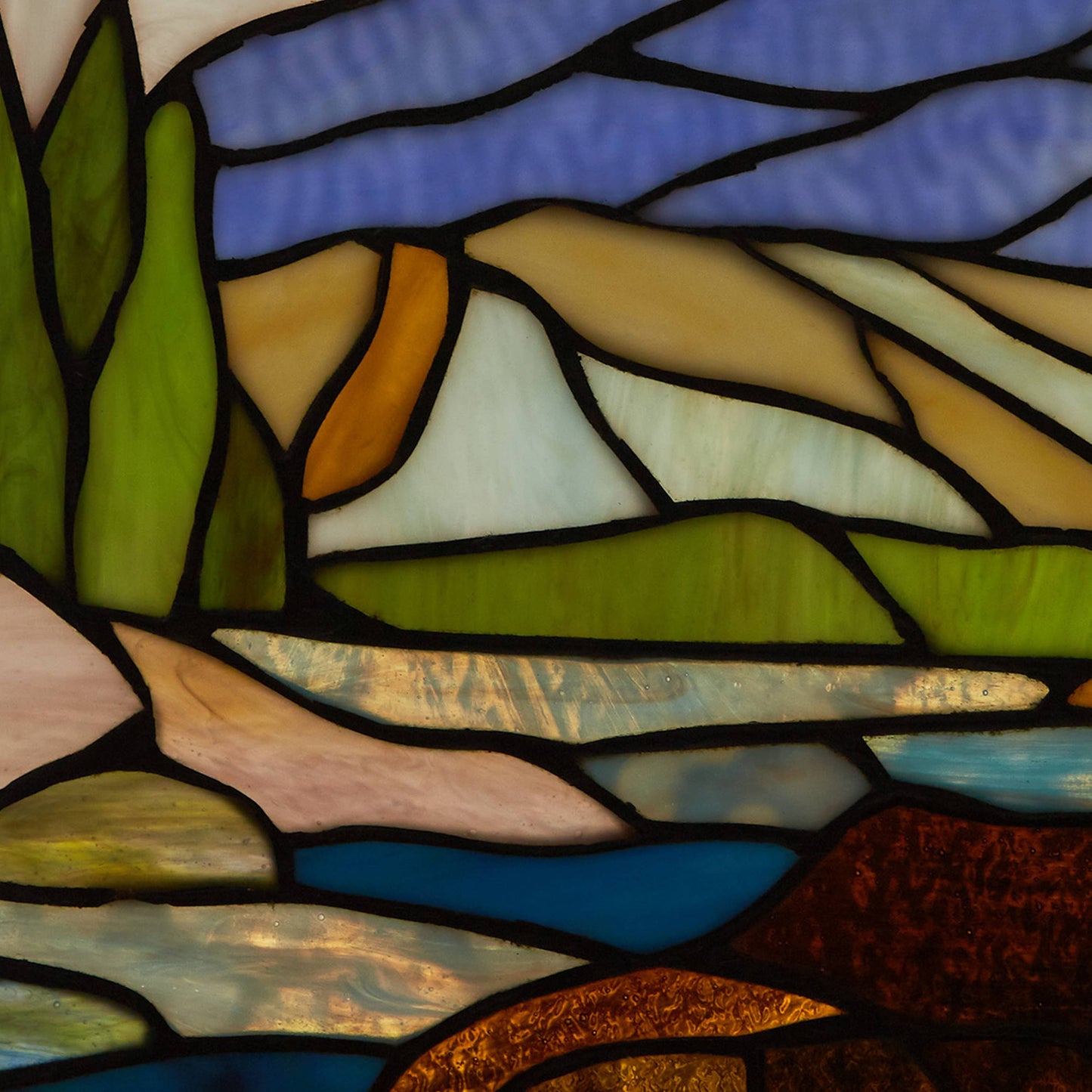 River of Goods - 14"H Brown Bear Stained Glass Window Panel