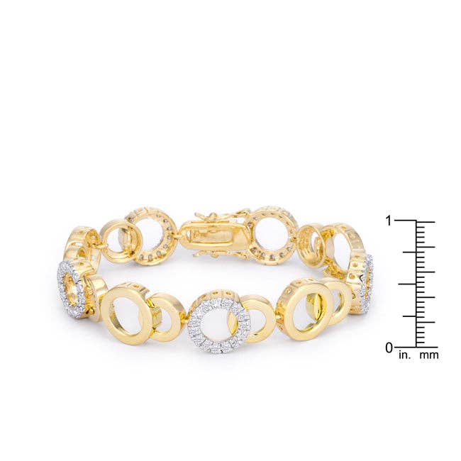 JGoodin - Circle Bijoux 7 Inch Two Tone Bracelet
