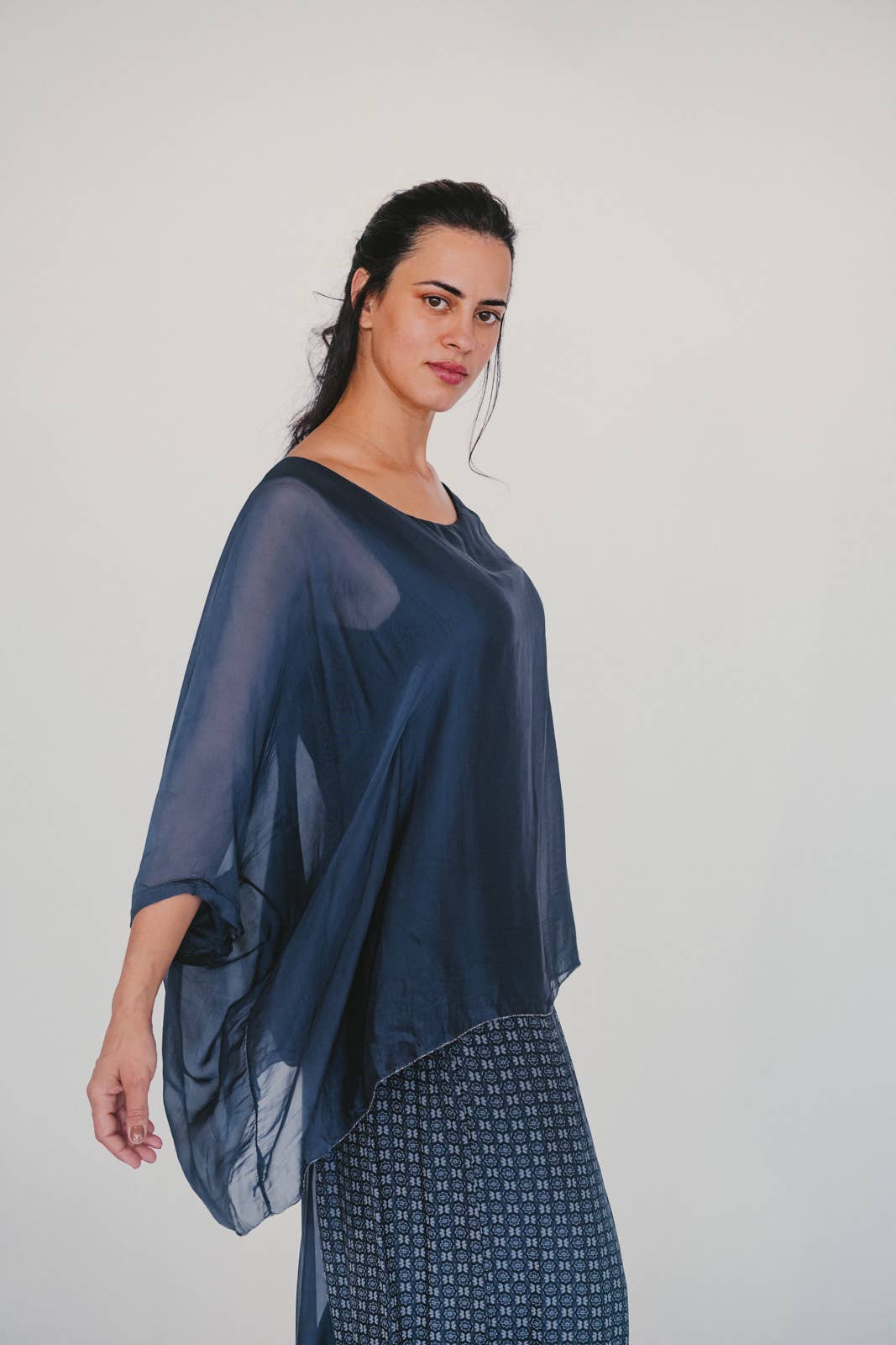 Dance in Paris - Top Flowy Silk Solid: One Size / Pale Pink / 8183