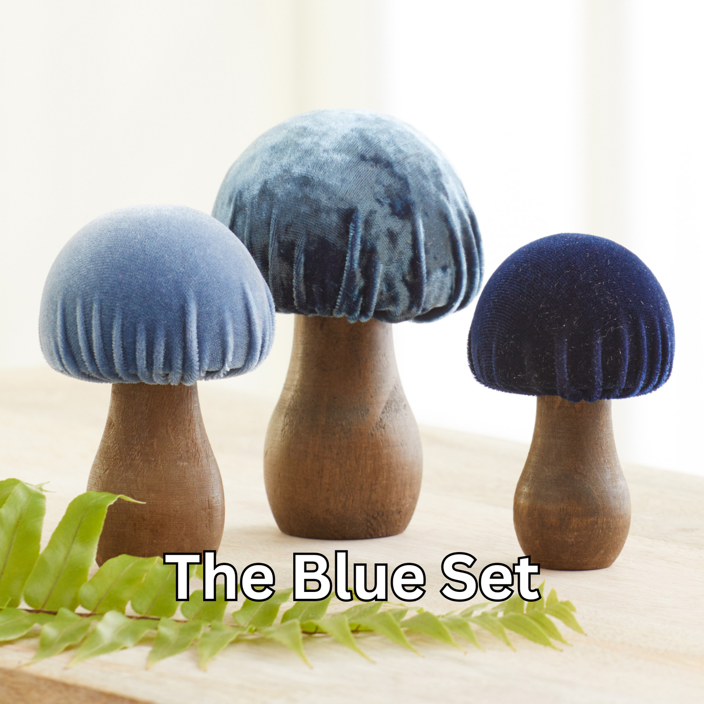 Your Heart's Content - Mushroom Velvet Sets All Season Decor, Nature Lover Gift: Velvet Pastel Set of 3