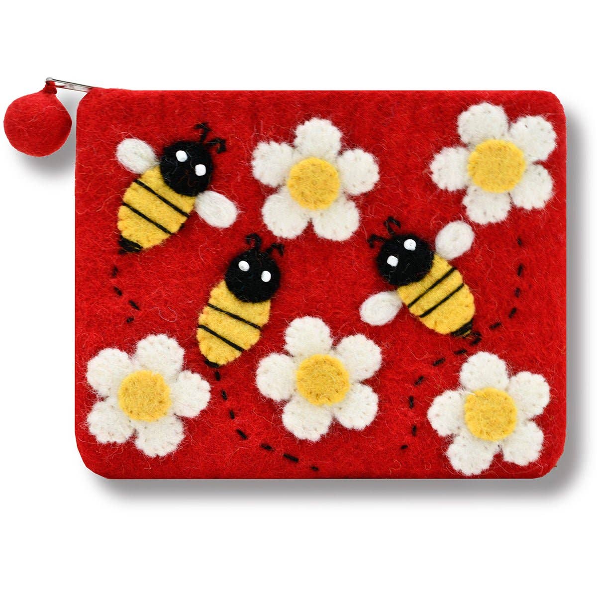 BNB Crafts Inc. - Buzzing Bee Felted Coin Purse: Purple