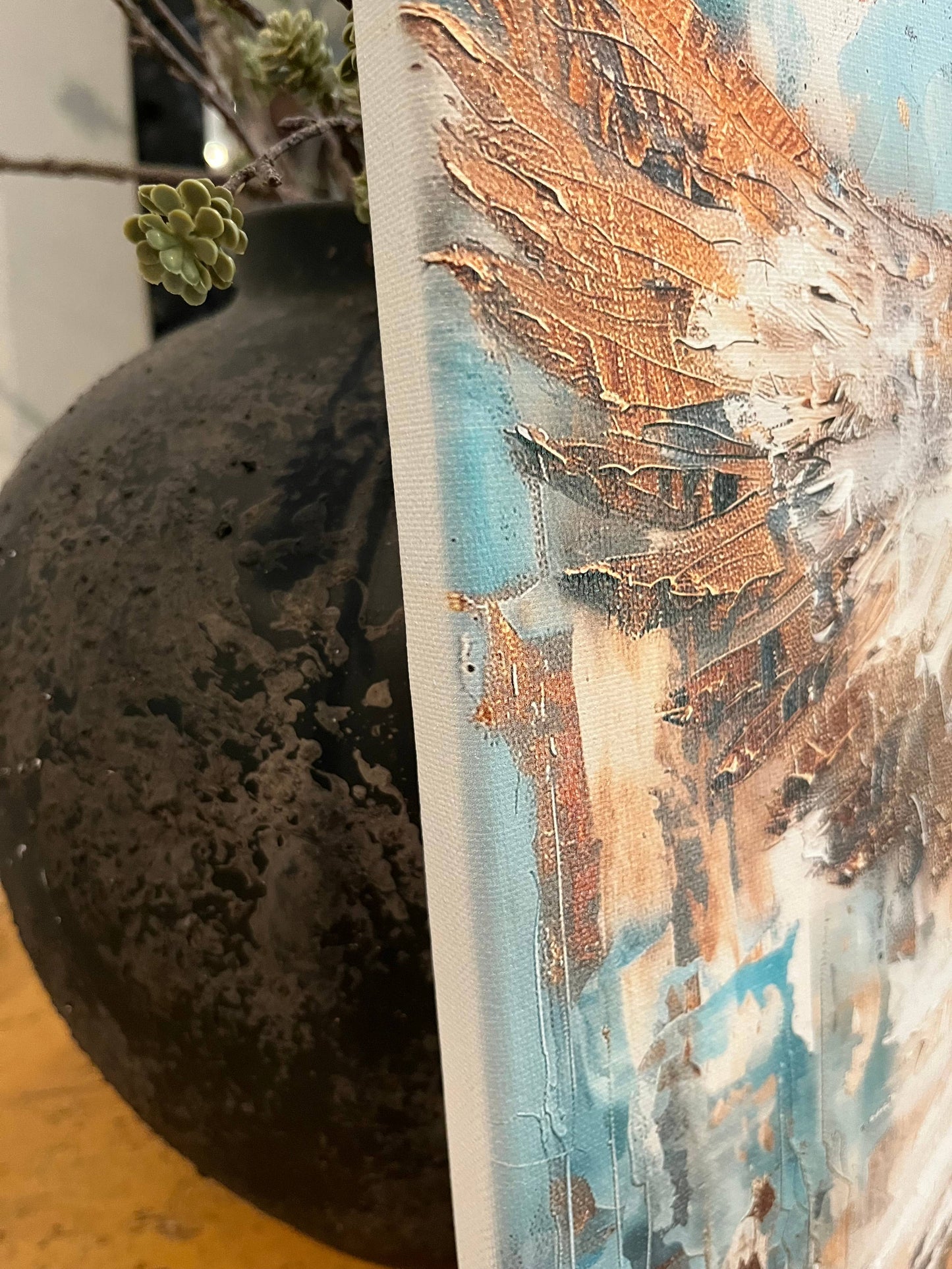 Rustic Nester - Angel canvas art print, Christian home decor, Spiritual art: 12x12