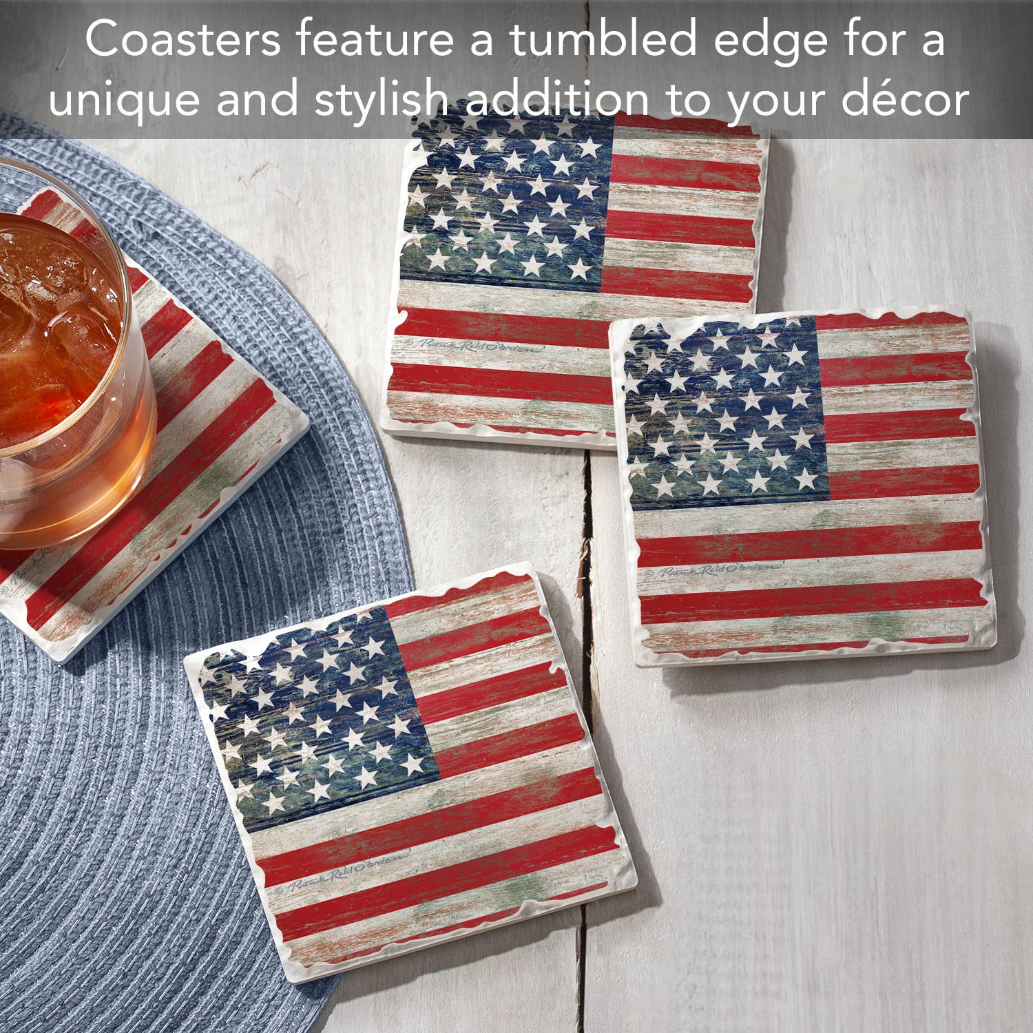 Americana Absorbent Tumbled Tile Coaster - Thumbnail 2