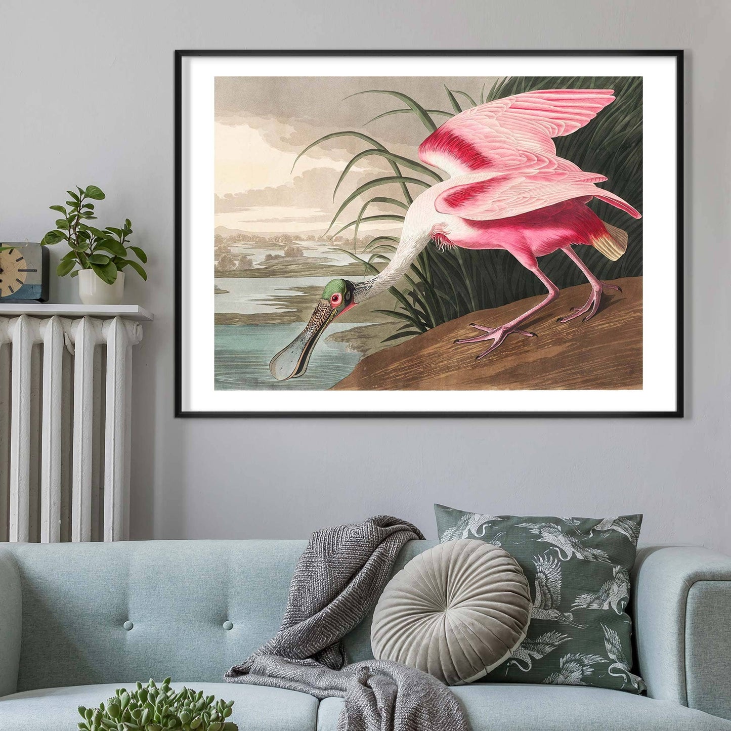 Ink & Drop - Spoonbill vintage print: 11 ¾ x 15 ¾ in | 30x40 cm / Matte