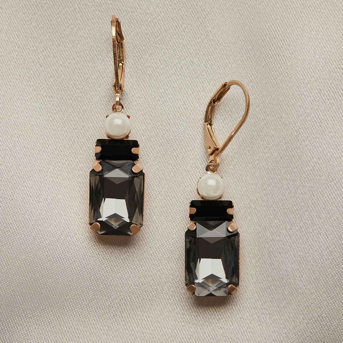 Lovett & Co - Art Deco Oblong Earrings: Erinite