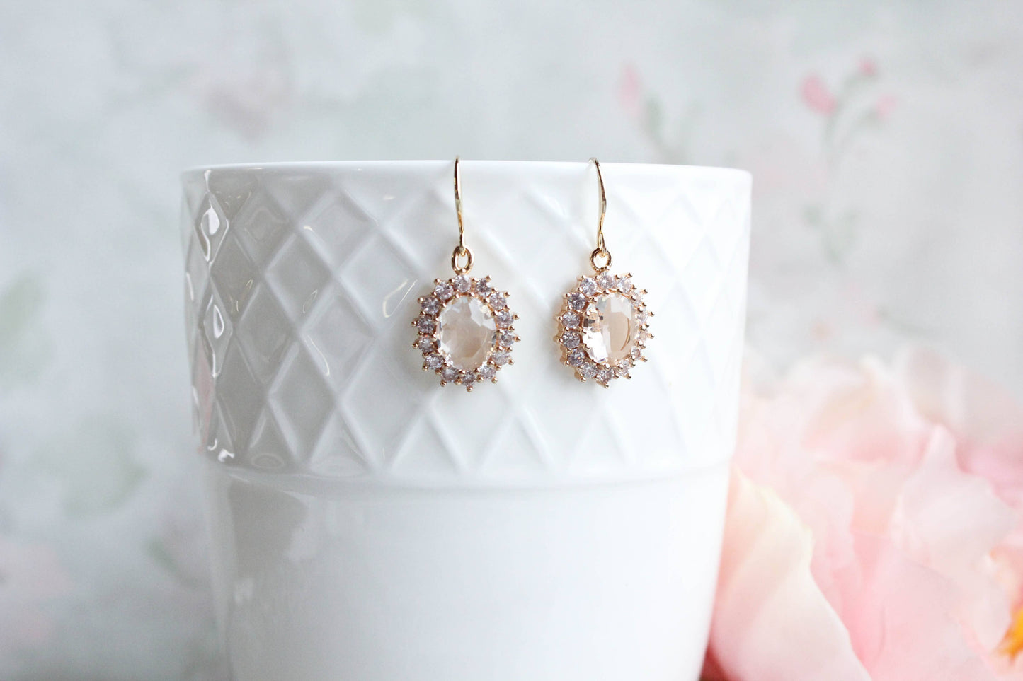 A Pocket of Posies - Sparkling Clear  Glass Earrings