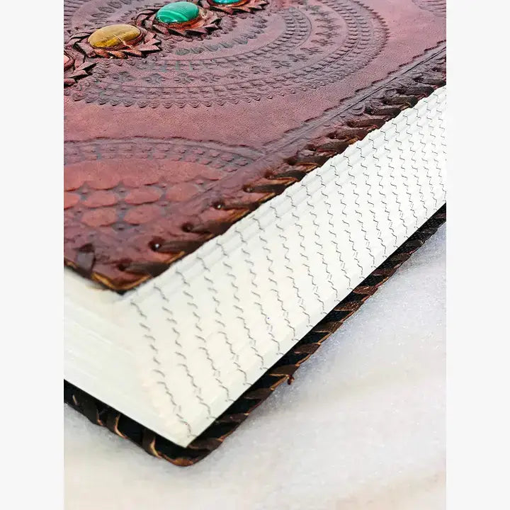 Immart Global LLC - Brown Seven Stone Leather Journal | 600 Pages Handmade Book: Brown / 600 Page Unlined