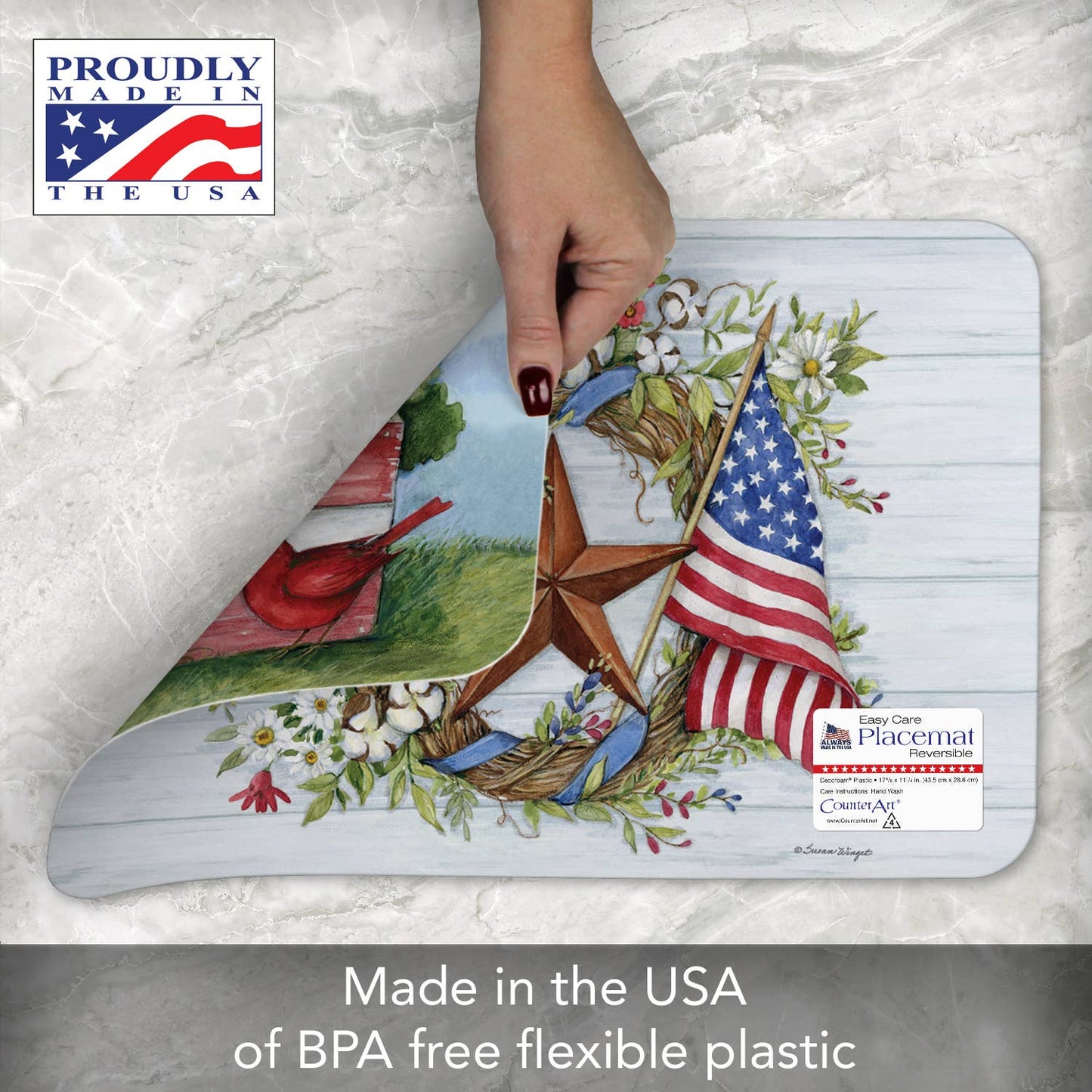 CounterArt/Highland Home/Thirstystone - Geranium Box Reversible Rectangular Plastic Placemat