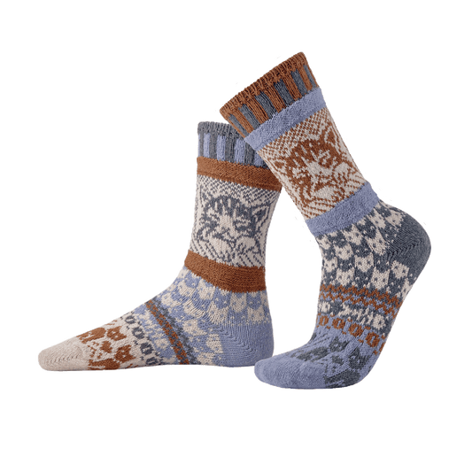 Solmate Socks - Cat Crew Socks: Medium (Women 8 - 10 / Men 7 - 9)